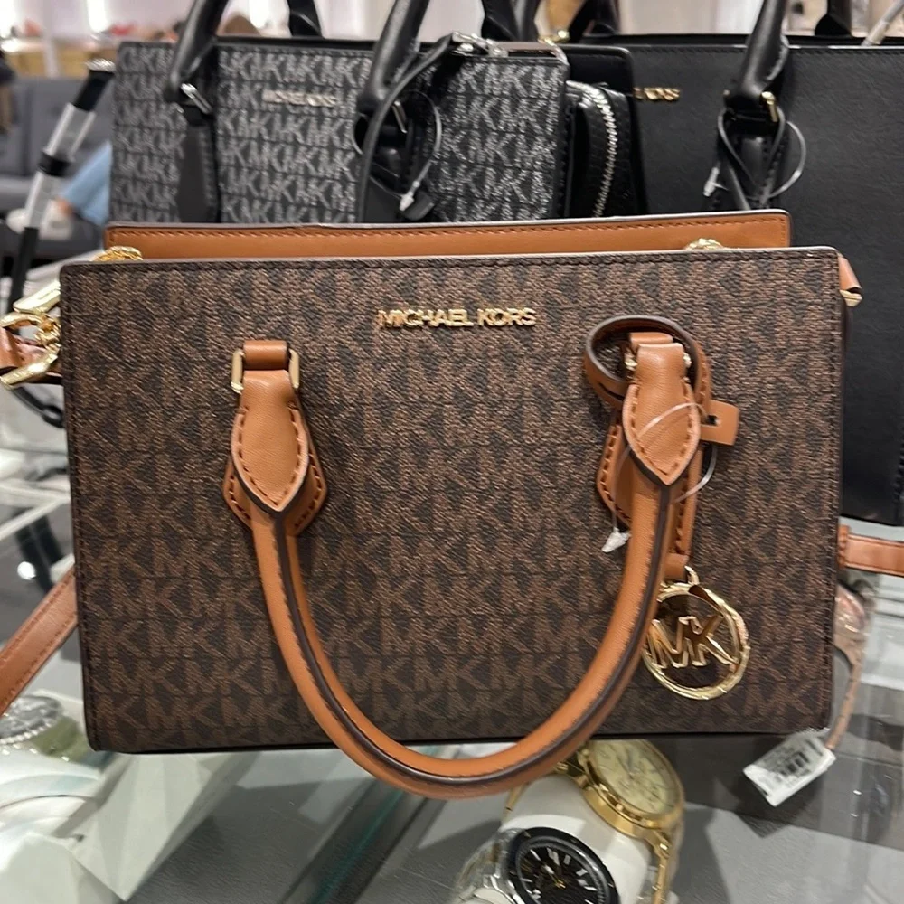 Michael Kors Small Sheila Satchel Crossbody Bag Brown NWT